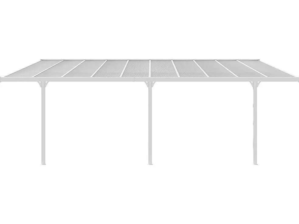 Aanleunende Carport In Aluminium 18,8 M - Wit - Alvaro