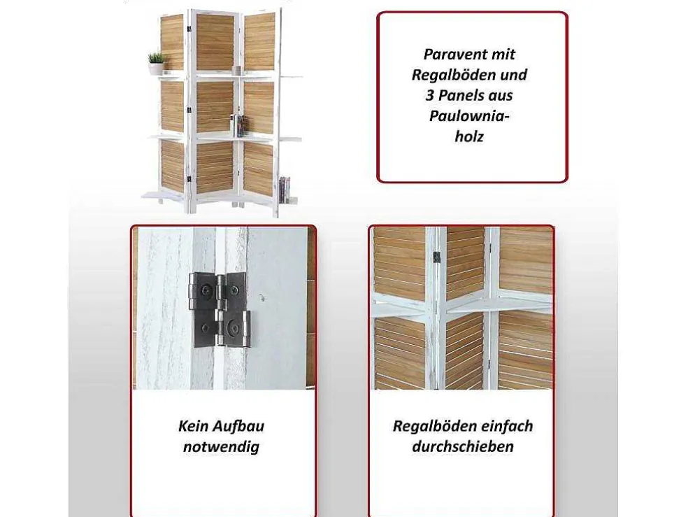 Aberdeen Scherm Met Planken, Wit/Bruin