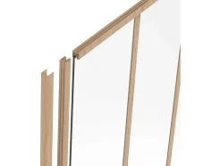 Afsluitlat Voor Glazen Binnenraam In Aluminium Met Poedercoating - H130 Cm - Lichte Houtlook - Bayview