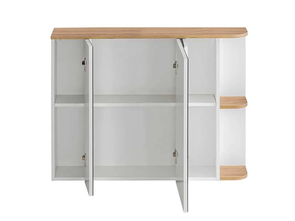 Badkamerkast Met Spiegels - Licht Naturel En Wit - 94 Cm - Anida