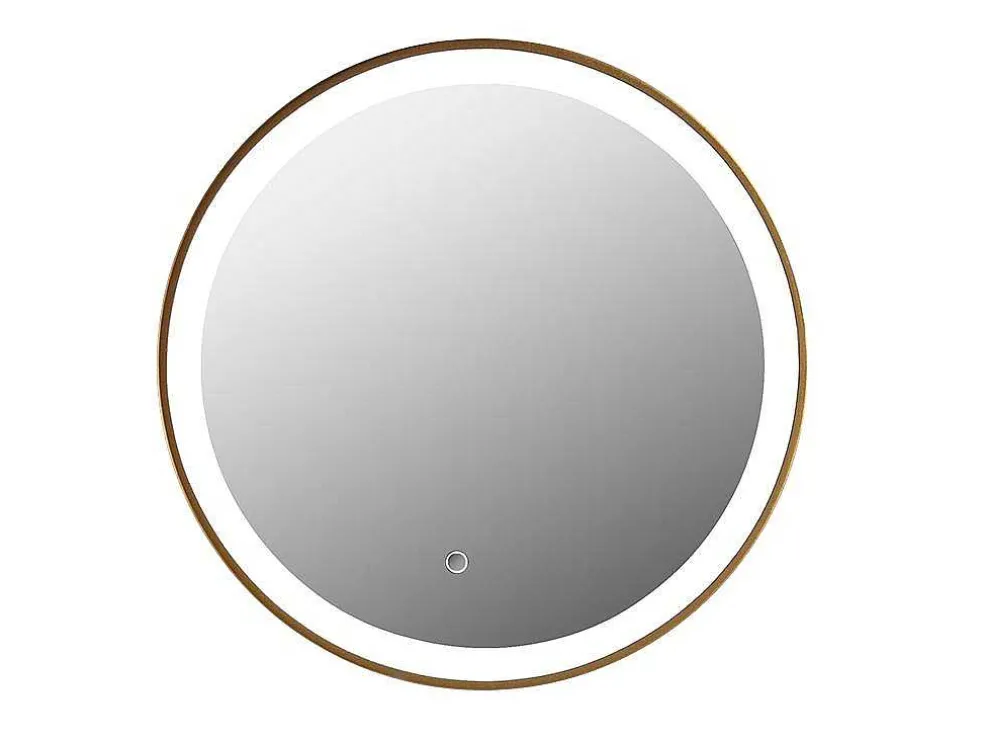 Badkamerspiegel Rond Met Led-Verlichting Numea - L60 X H60 Cm - Goudkleurig