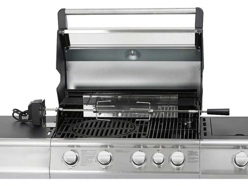 Barbecue Op Gas Met 4 Branders, 1 Rechaud Aan De Zijkant En 1 Grill 148 X 56 X 121 Cm - Roasty