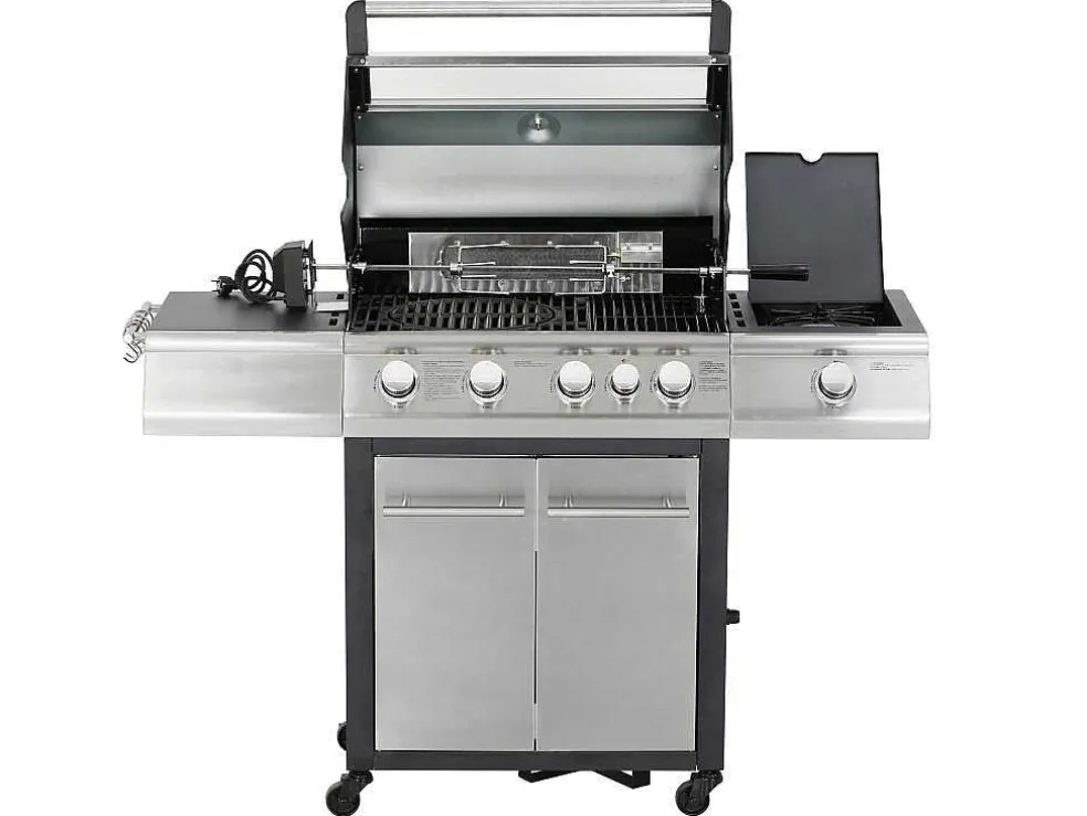 Barbecue Op Gas Met 4 Branders, 1 Rechaud Aan De Zijkant En 1 Grill 148 X 56 X 121 Cm - Roasty