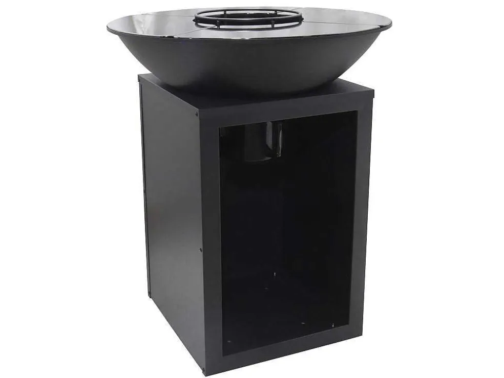 Barbecue Plancha Brasero Op Houtskool Met Opbergruimte 80 X 80 X 96 Cm, Zwart - Ignos
