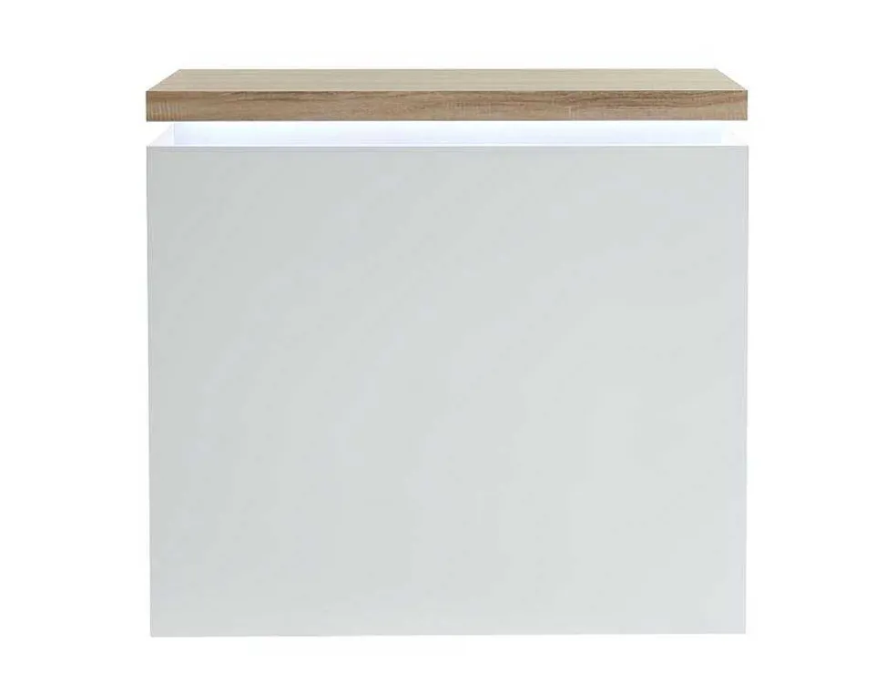 Barmeubel Halo Ii - Wit Gelakt Mdf - Leds - Wit En Eik