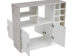 Barmeubel, Laag Dressoir Met Opbergruimte - Mdf - Eigentijdse Stijl - Kleuren: Grijs En Wit