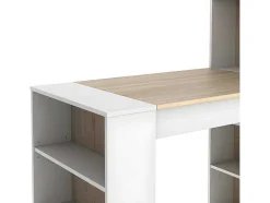 Barmeubel Met Opbergruimtes - Mdf - Naturel En Wit - Skarn