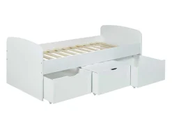 Bed Louane Met 2 Lades En 1 Opbergruimte - 90 X 190 Cm - Wit