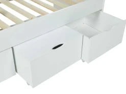 Bed Louane Met 2 Lades En 1 Opbergruimte - 90 X 190 Cm - Wit