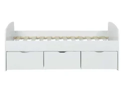 Bed Louane Met 2 Lades En 1 Opbergruimte - 90 X 190 Cm - Wit