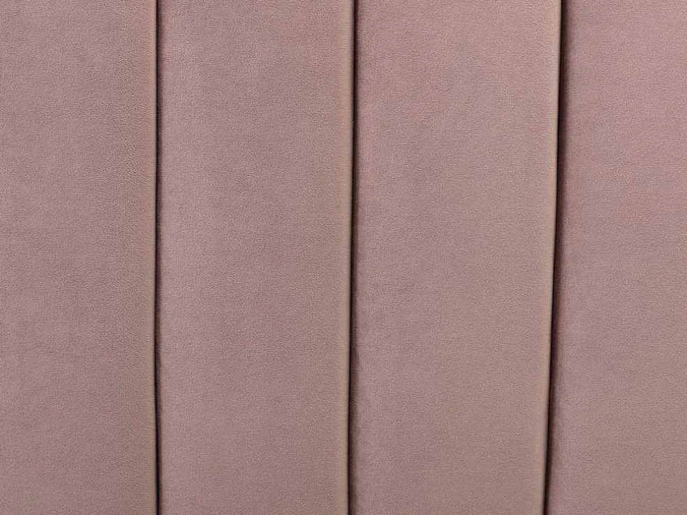 Bed Met Glooiend Hoofdeinde - 160 X 200 Cm - Fluweel - Oud Roze - Sagali