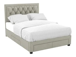 Bed Met Opbergruimte - Stof - Kleur: Champagne - 180 X 200 Cm - Leopold
