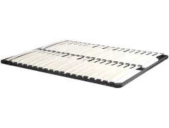 Bed Met Opbergruimte 160 X 200 Cm - Met Ledverlichting - Kleur: Naturel En Zwart + Bedbodem - Velona