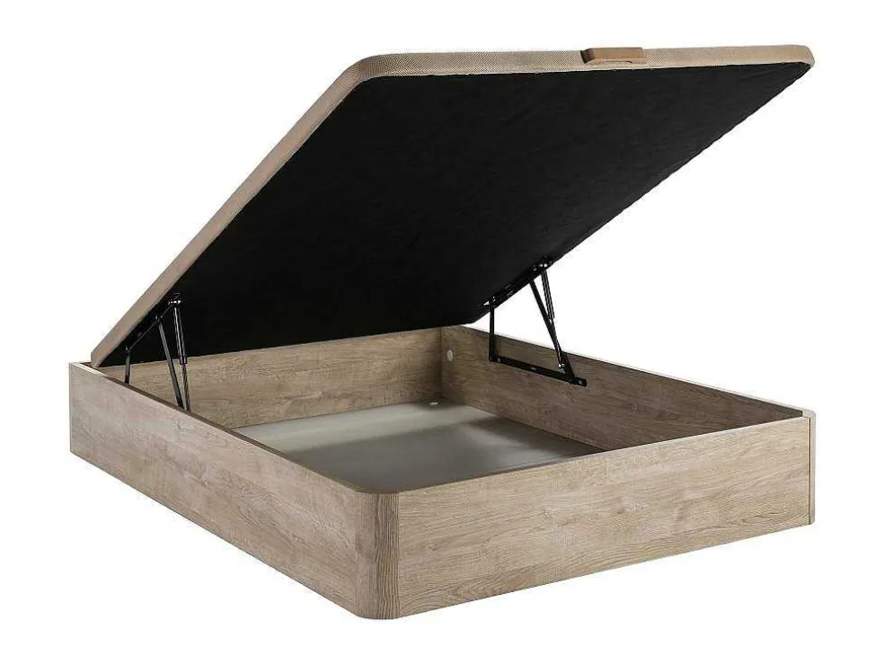Bedset 160 X 200 Cm - Bedbodem Met Lichte Houtlook En Opbergruimte + Matras In Schuim Met Hoge Dichtheid - Heaven Van Dreamea Play