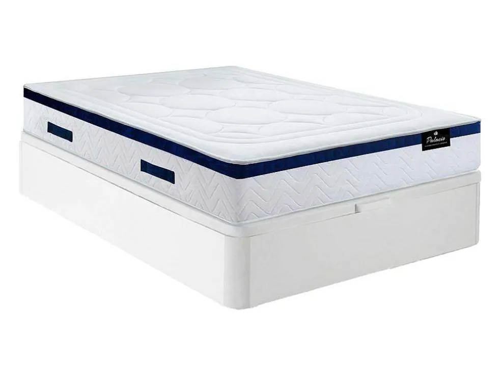 Bedset 140 X 190 Cm - Witte Bedbodem Met Opbergruimte + Matras Met Pocketveren - Marquis Van Dreamea Play