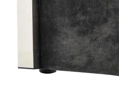 Bed 160 X 200 Cm Met Hoofdbord Met Verticale Stiksels - Velours - Antraciet - Feroya