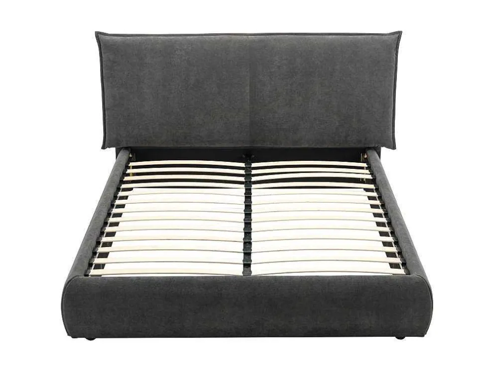 Bed 160 X 200 Cm - Ribfluweel - Antraciet - Sonetri