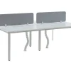Benchbureau Voor 4 Personen - Wit - L120 Cm - Met Afscheidingen - Downtown