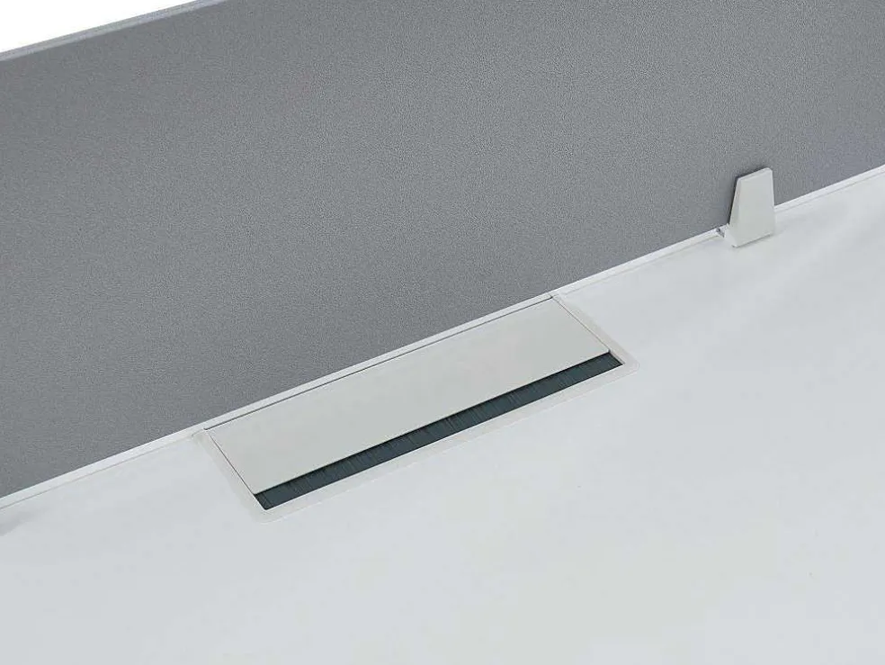 Benchbureau Voor 2 Personen - Wit - L160 Cm - Met Afscheiding - Downtown