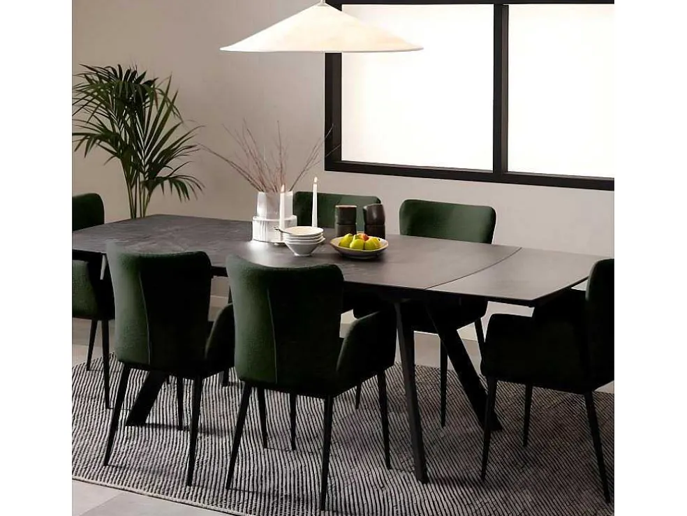 Berry Eetkamertafel 97X160/240Cm Met Extra Plaat Zwart.