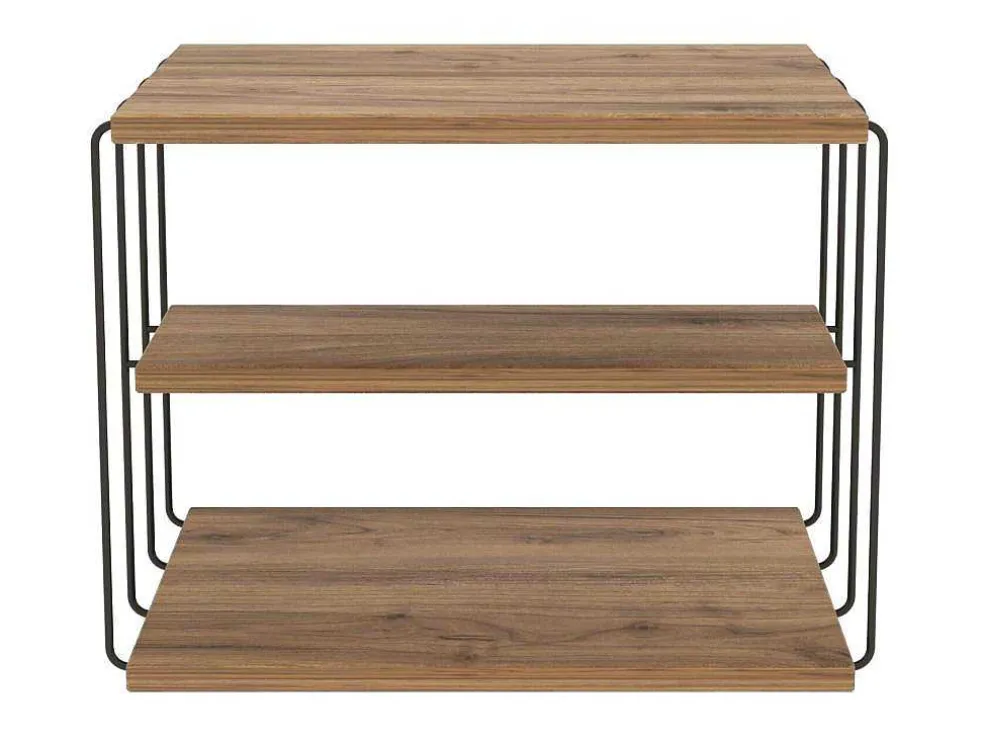 Bijzettafel Met 1 Plank - Licht Naturel En Zwart - Brilena
