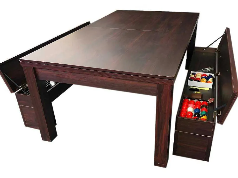 Biljarttafel 7 Voet Blauw Converteerbaar Met Banken Theti