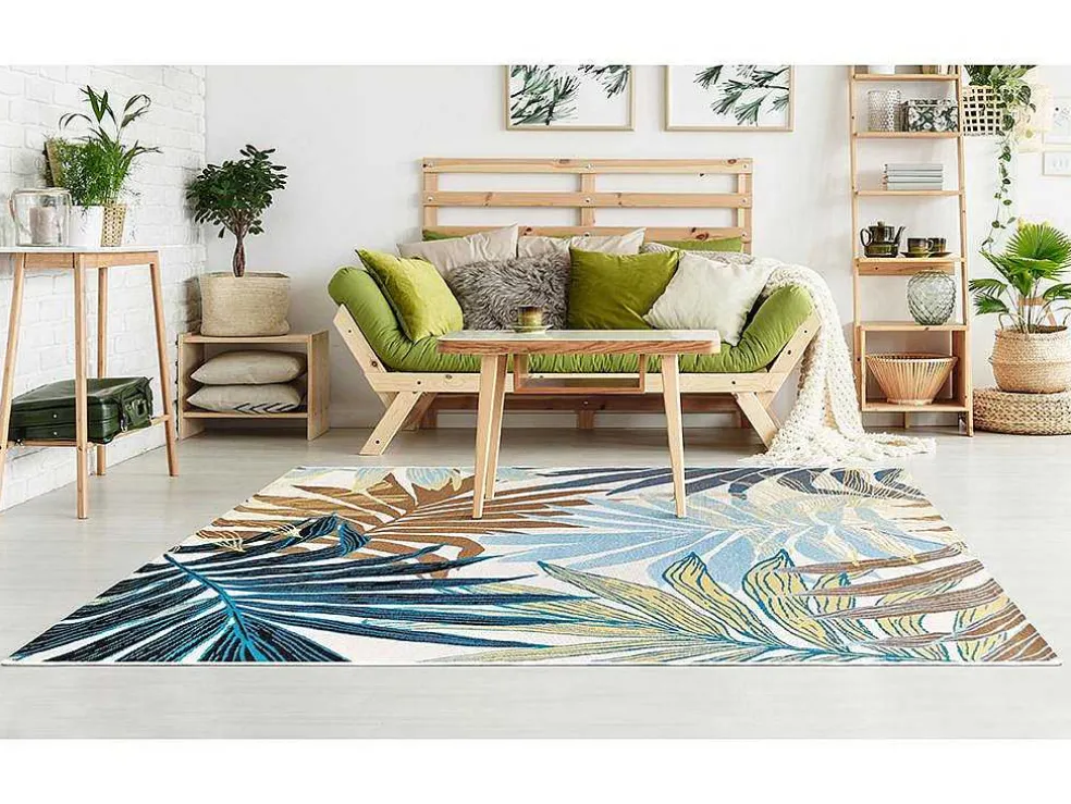 Binnen- Of Buitentapijt Etnische Stijl En Bloemenmotief Vegeto - 150 X 200 Cm - Groen