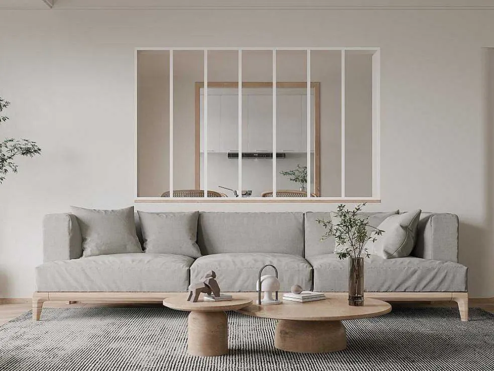 Binnenraam Van Aluminium Met Poedercoating - 210X130 Cm - Wit - Bayview