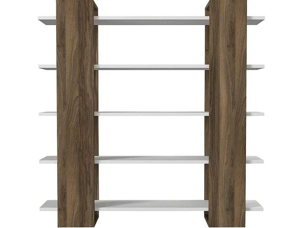 Boekenkast Met 5 Planken - Naturel En Wit - Zoryn