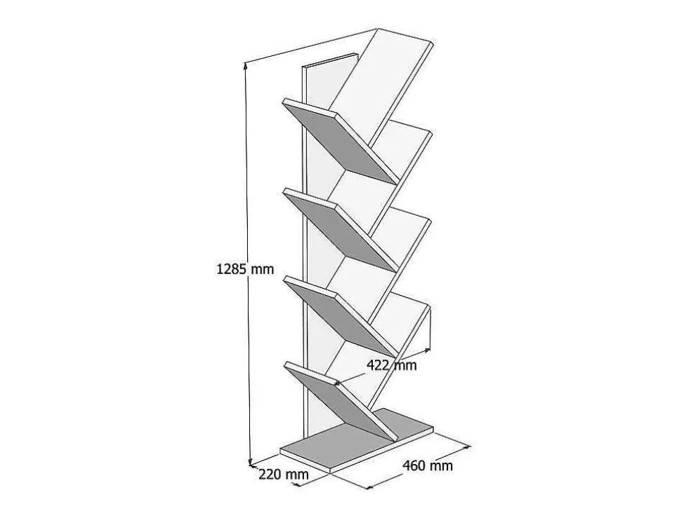 Boekenkast Met 7 Planken - Wit - Asinali