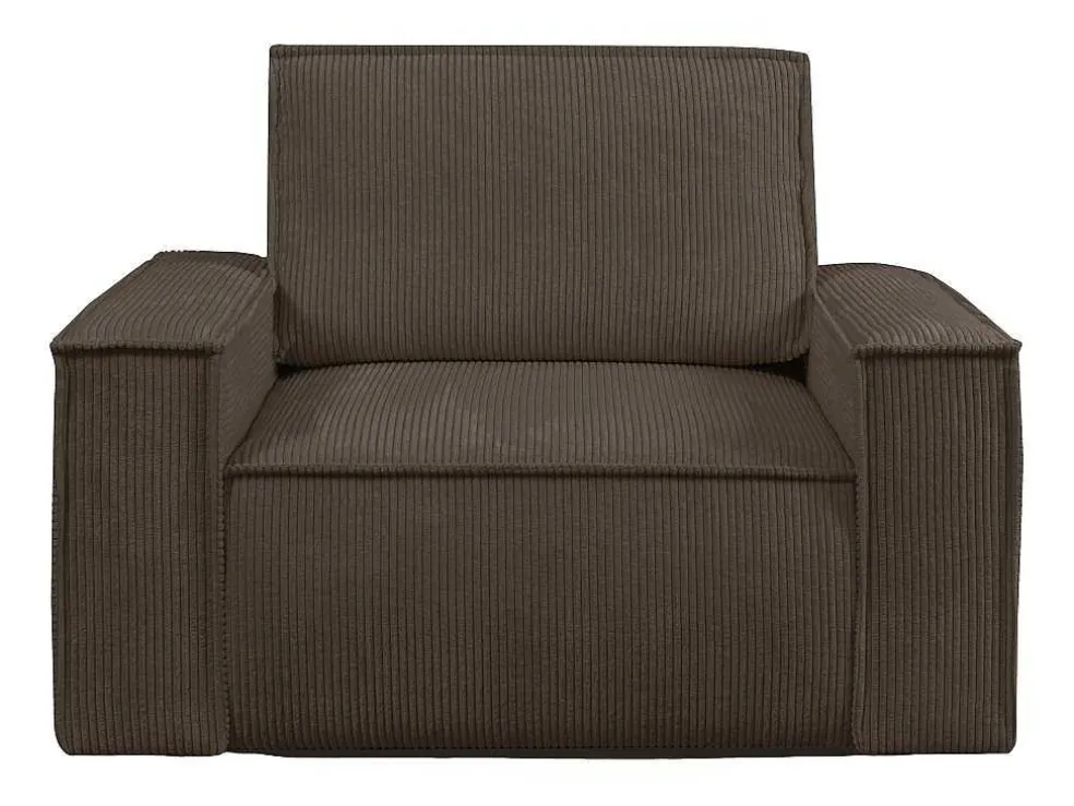 Bruine Fauteuil Van Ribfluweel Amelia