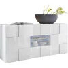 Buffetkast Calisto - Met Led-Verlichting - Twee Poorten En Twee Lades - Wit Gelakt