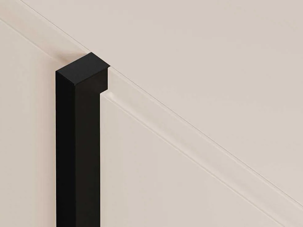 Buffetkast Met 4 Deuren Van Mdf - Beige En Zwart - Luvonia