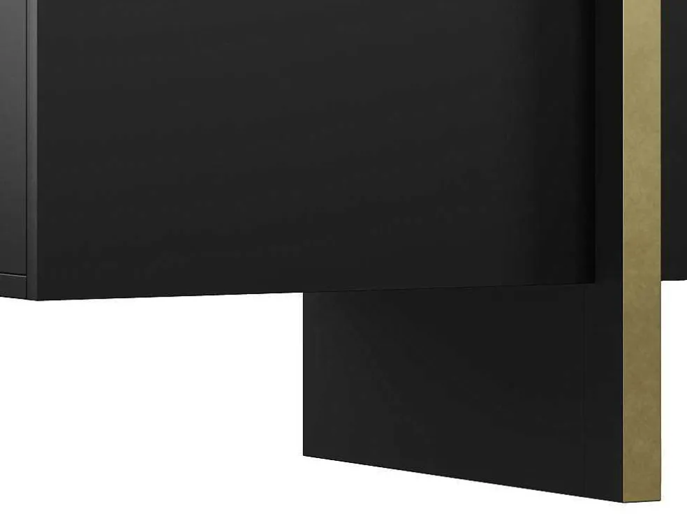 Buffetkast Met 4 Deuren Van Mdf - Zwart En Goudkleurig - Luvonia
