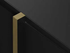 Buffetkast Met 4 Deuren Van Mdf - Zwart En Goudkleurig - Luvonia