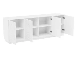 Buffetkast Met 4 Deurtjes Van Mdf - Wit - Mezulia