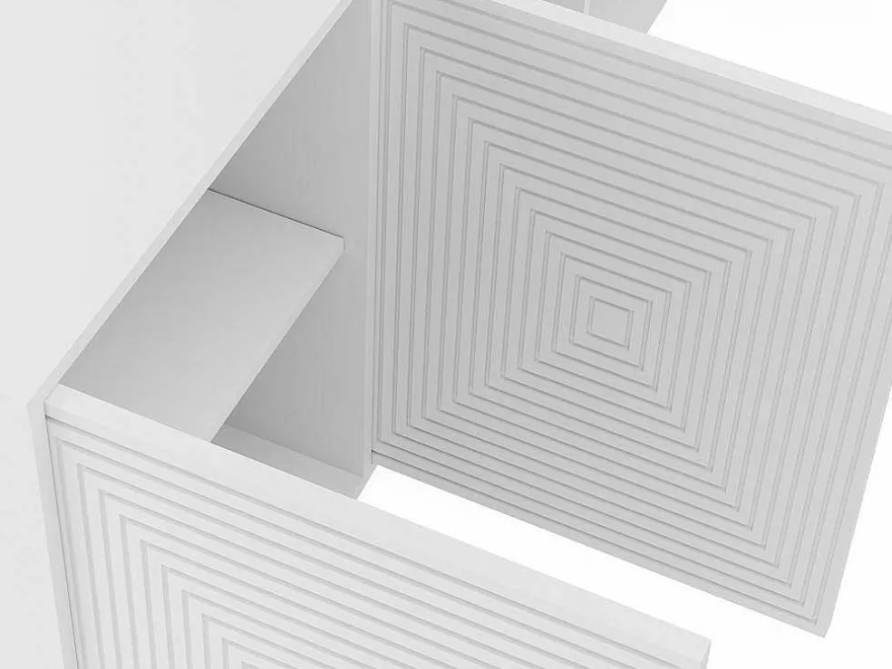 Buffetkast Met 4 Deurtjes Van Mdf - Wit - Mezulia
