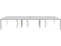 Bureaubank 6 Personen - Wit - L140 Cm - Downtown
