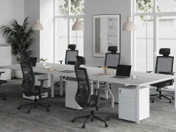Bureaubank 6 Personen - Wit - L140 Cm - Downtown