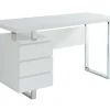 Bureau Mylan Met Opbergruimte - 3 Laden - Mdf Wit Gelakt