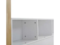 Cabinebed 90X200Cm Met Uitschuifbaar Onderschuifbed 90X190Cm - 4 Planken Op Bed - Structuur Massief Grenen - Wit