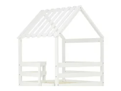 Cabine Stapelbed Met Glijbaan - 90X200Cm + 90X100Cm - Massief Grenen - Wit
