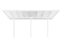 Carport Pergola Voor Tegen De Muur Van Aluminium 15,1 M Wit Alvaro
