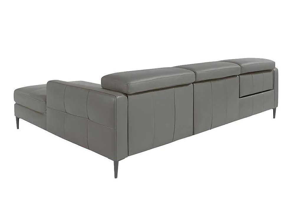 Chaise Longue Bank In Donkergrijs Leer Met Relaxmechanisme 6126 Angel Cerda