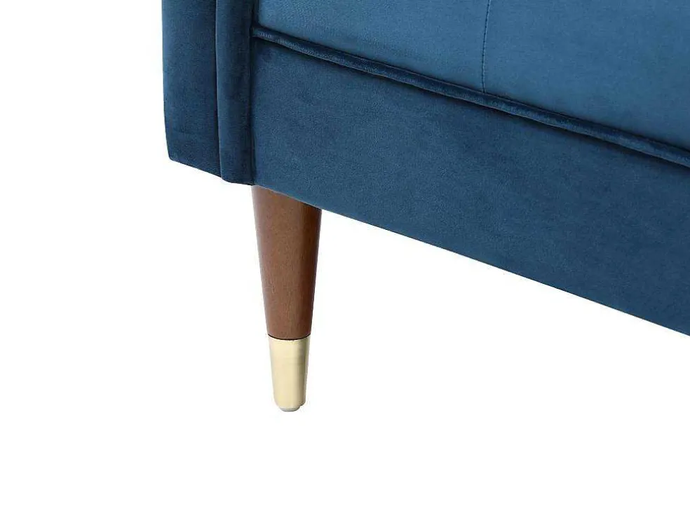 Chaise Longue Links Van Blauwgroen Velours Umari