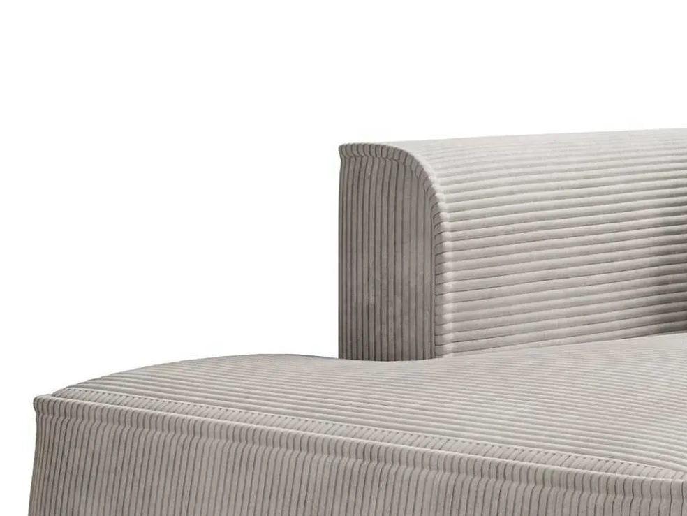 Chaise Longue Met Hoek Links Van Beige Ribfluweel Pineta