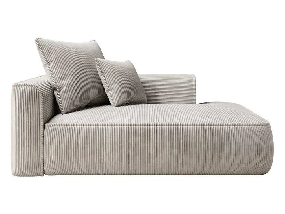 Chaise Longue Met Hoek Rechts Van Beige Ribfluweel Pineta