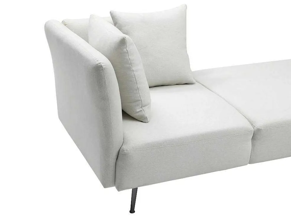 Chaise Longue Rechts Van Cremekleurige Stof Napasa