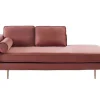 Chaise Longue Van Stof Kahel- Hoek Rechts - Oud Roze