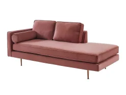 Chaise Longue Van Stof Kahel- Hoek Rechts - Oud Roze